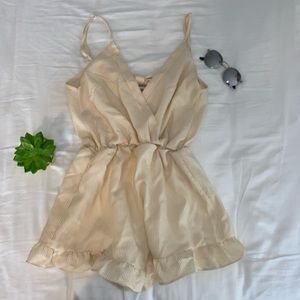 Pitaya - Yellow and White Pinstripe Romper